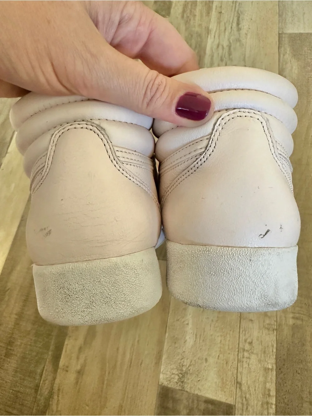 Reebok Freestyle Hi Muted Pale Pink High-Top Sneakers Women's 7